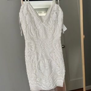 White Sequin mini dress size XS